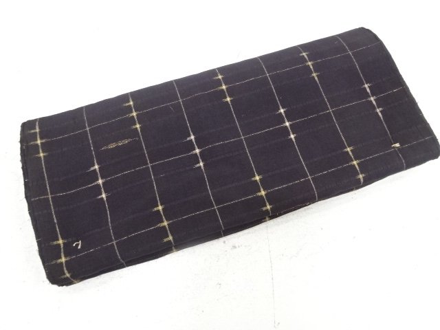 JAPANESE KIMONO / ANTIQUE ARAIHARI FOR KIMONO / SILK / WOVEN GRID